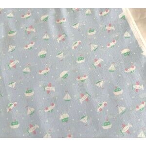 Vintage Boy's Nursery Airplanes Boats Car Fabric Unbranded Cotton Blend 35 x 46"